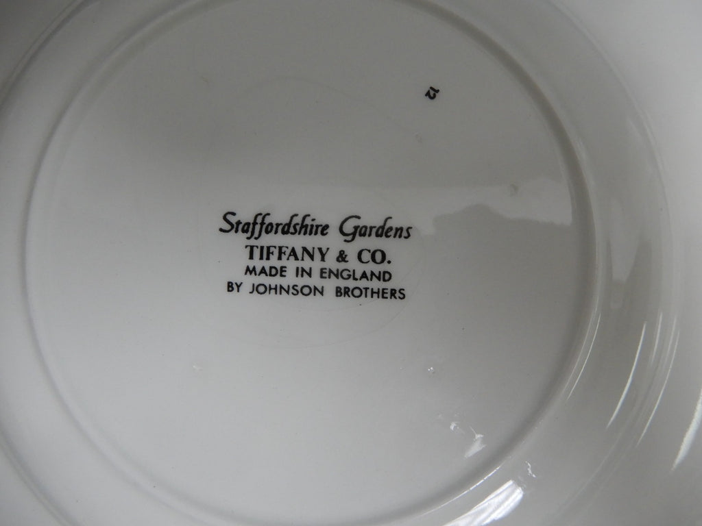 Staffordshire Gardens Tiffany&Co. by Johnson Brothers Plate and Saucer