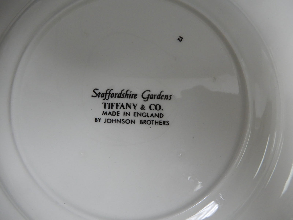 Staffordshire Gardens Tiffany&Co. by Johnson Brothers Plate and Saucer