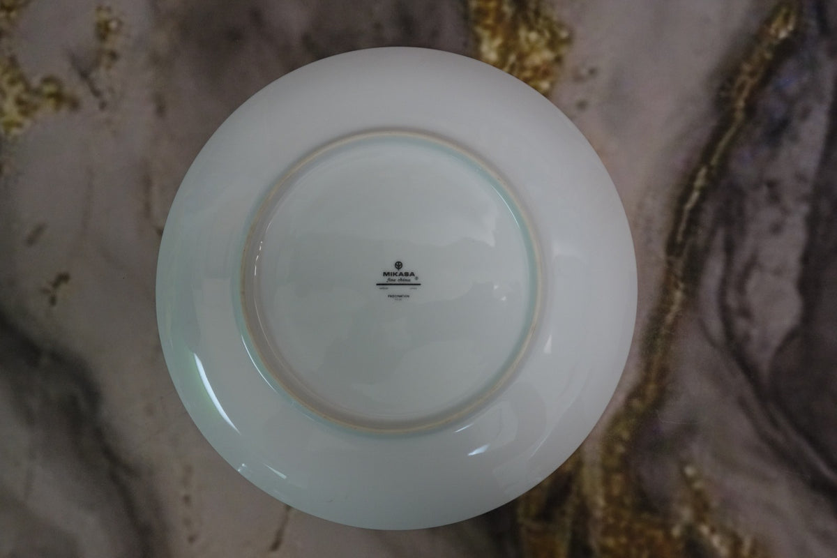 Set of 5 Pc Dinner Plates Mikasa Platinum Fascination Pattern Made in Japan