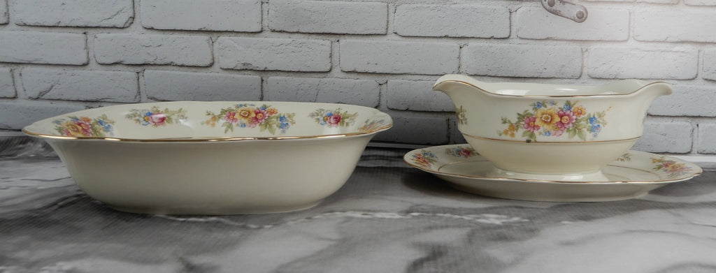 Vintage Vegetable Bowl,Gravy Bowl,Creamer & Sugar Bowl Tirschenreuth Springtime