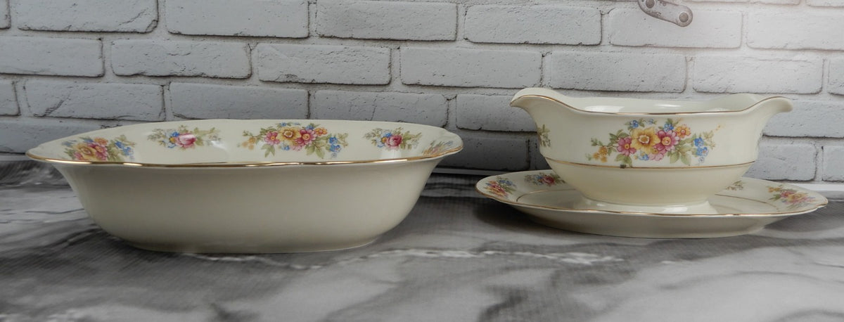Vintage Vegetable Bowl,Gravy Bowl,Creamer & Sugar Bowl Tirschenreuth Springtime