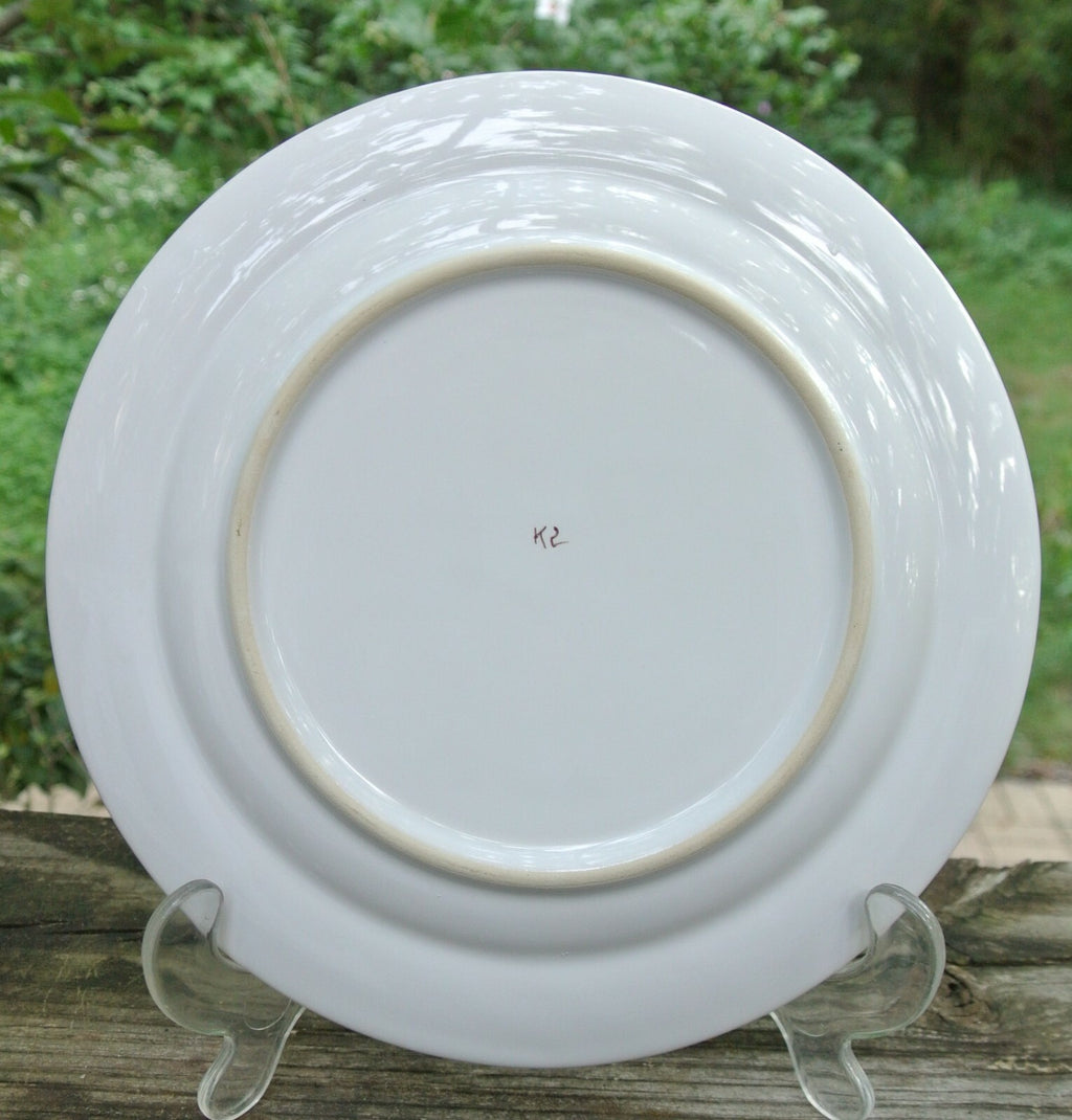 Keraluc Quimper France 8-1/2" Plate Traditional Woman Hand Painted Pottery