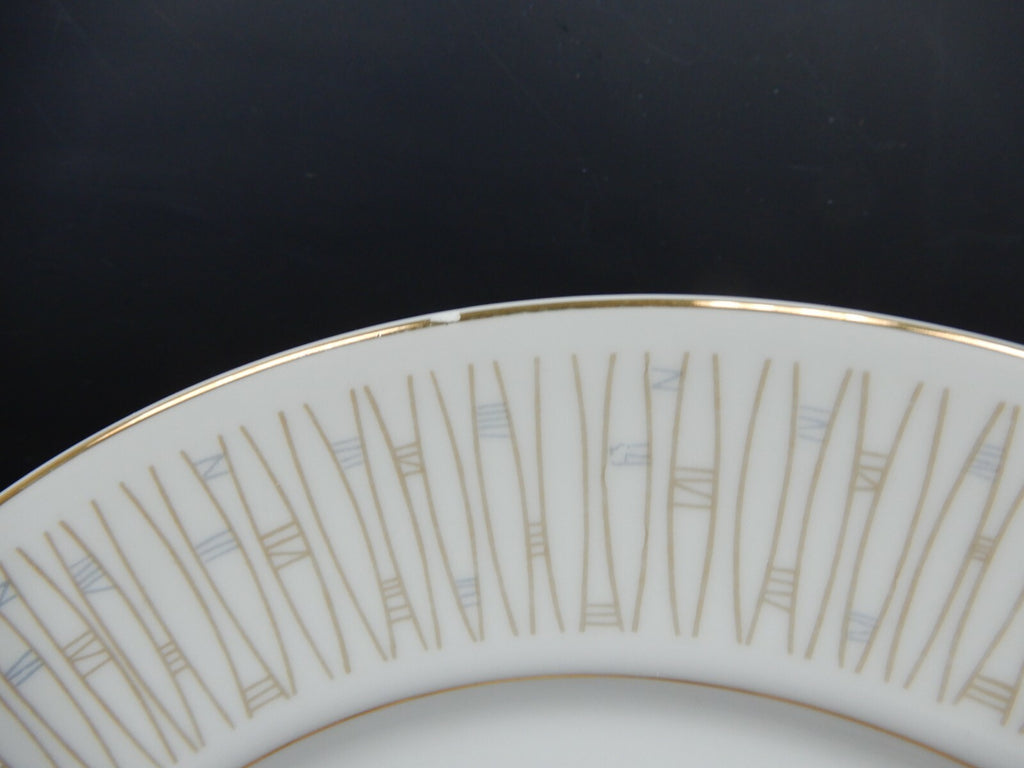 Mikado Malay Gold & Gray Pieces Two Dinner Plates,Two sets of Cups and Saucers