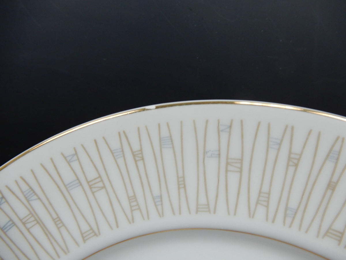 Mikado Malay Gold & Gray Pieces Two Dinner Plates,Two sets of Cups and Saucers