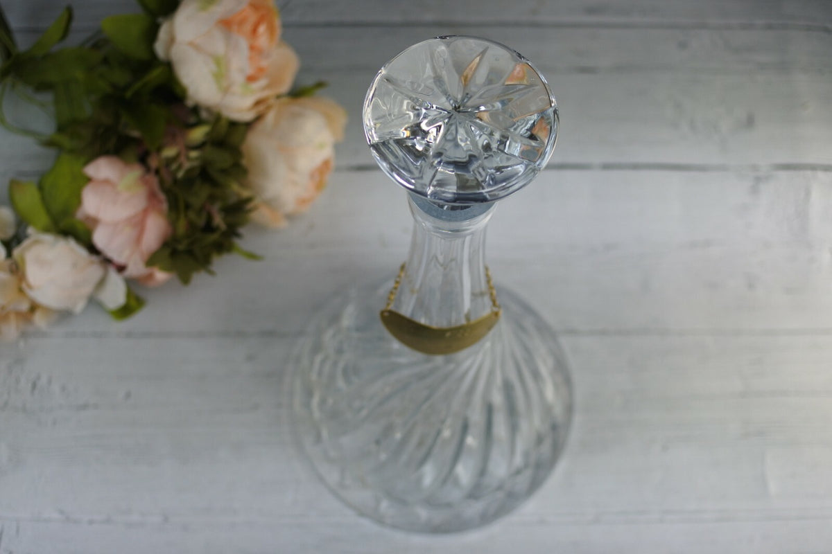 Vintage Large Vintage Crystal Whiskey Decanter