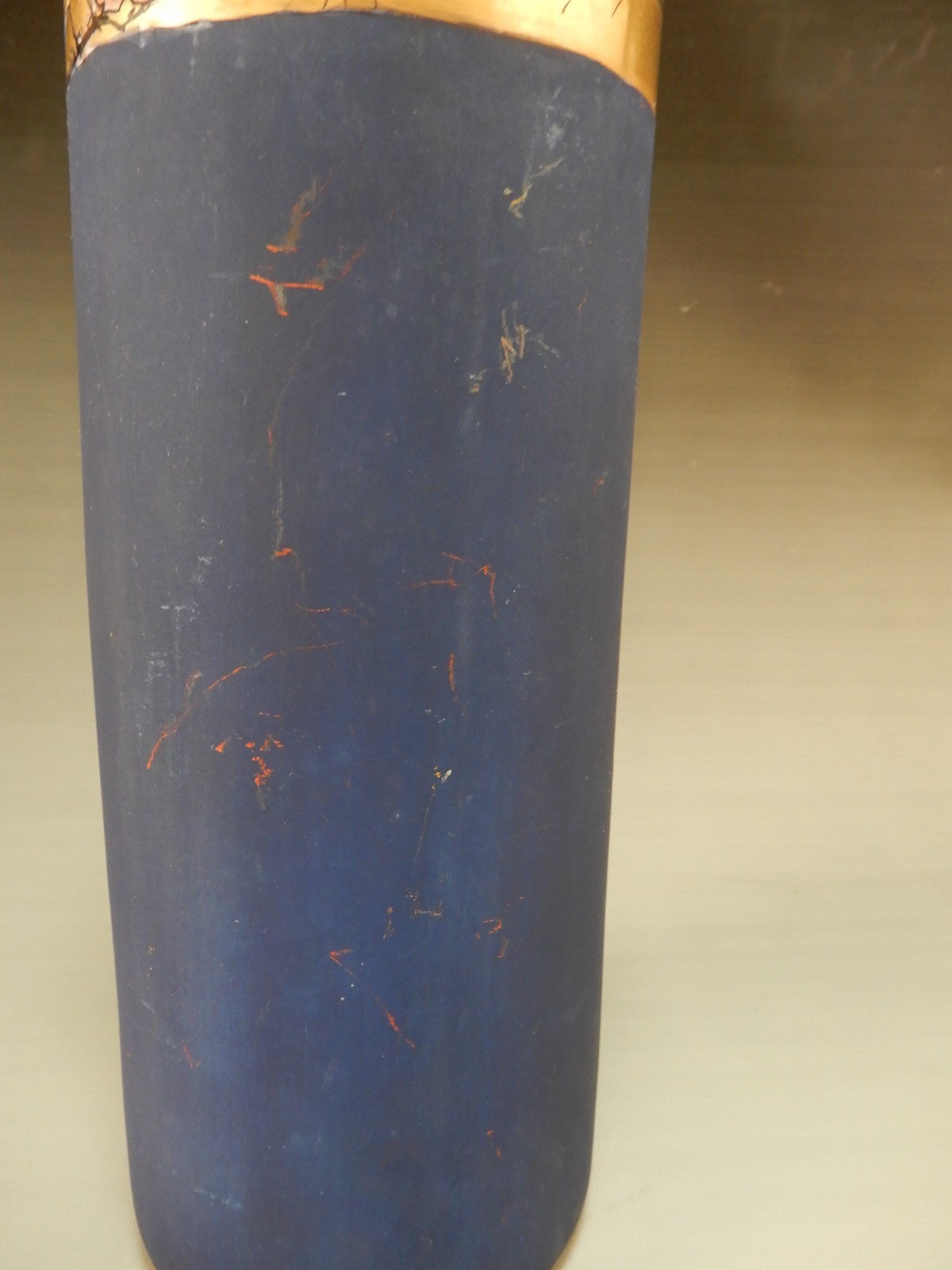 Antique PH Leonard Vienna Austria Hand Painted Birds Cylindrical 12-1/2" Vase