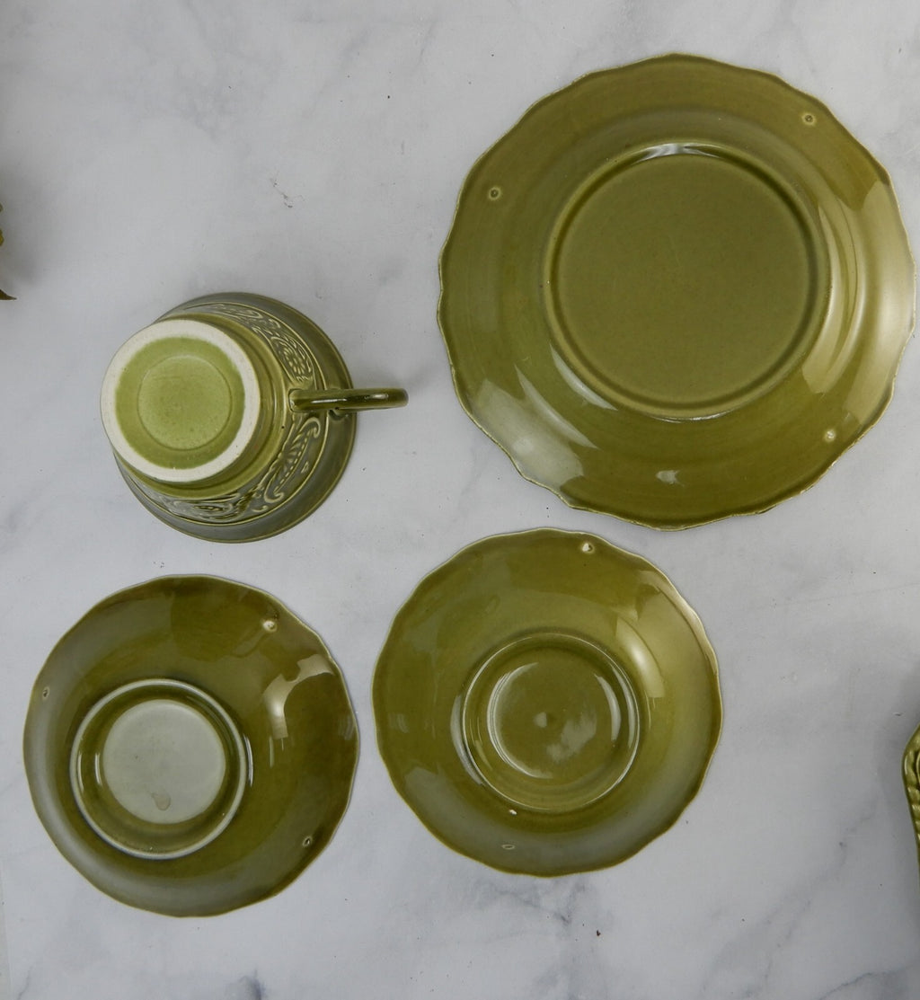 Vintage 5 Canonsburg Pottery Regency Ironstone Green Replacement Pieces