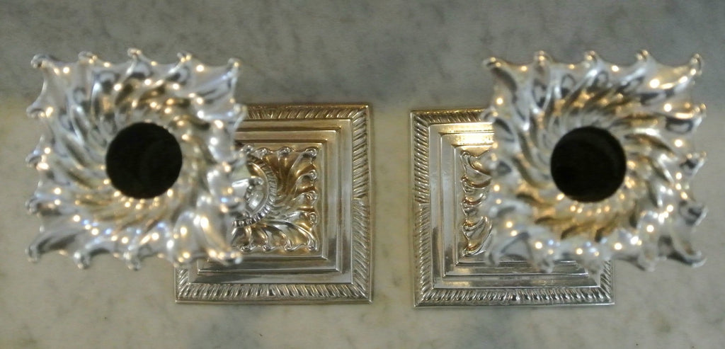 Antique Pair of George III Ebenezer Coker Silver Candlesticks - London 1760's