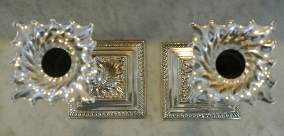 Antique Pair of George III Ebenezer Coker Silver Candlesticks - London 1760's
