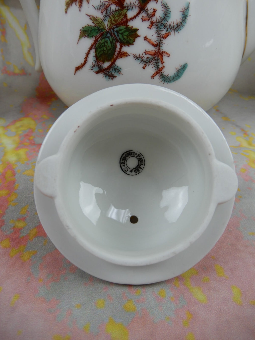 Vintage Haviland Limoge France "Moss Rose" Large Coffee Pot,Creamer ,Sugar Bowl