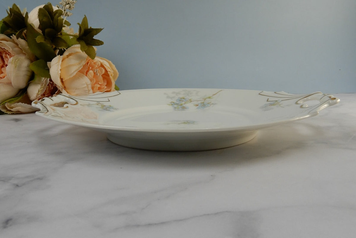 Antique Limoges A. Lanternier France Porcelain Handled Serving Plate
