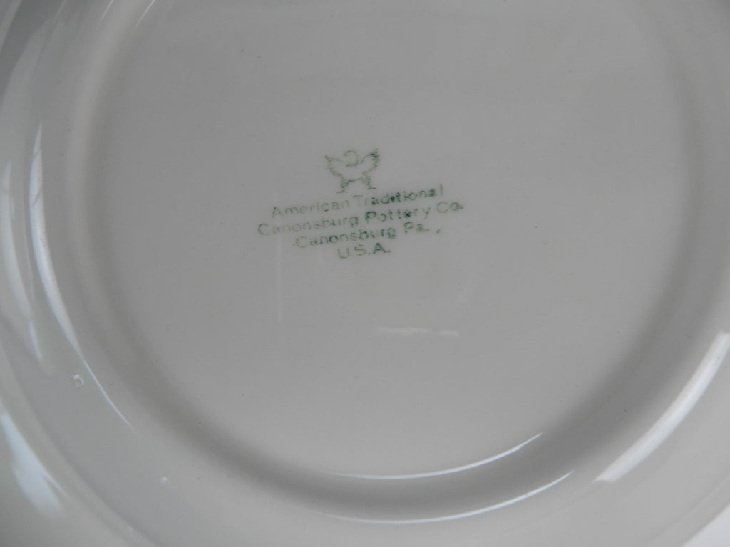 Six Canonsburg Pottery American Traditional Embossed Soup Bowls