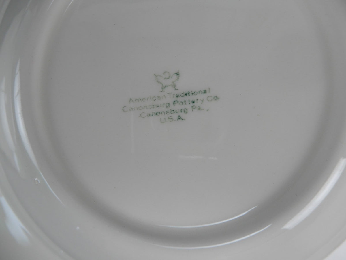 Six Canonsburg Pottery American Traditional Embossed Soup Bowls