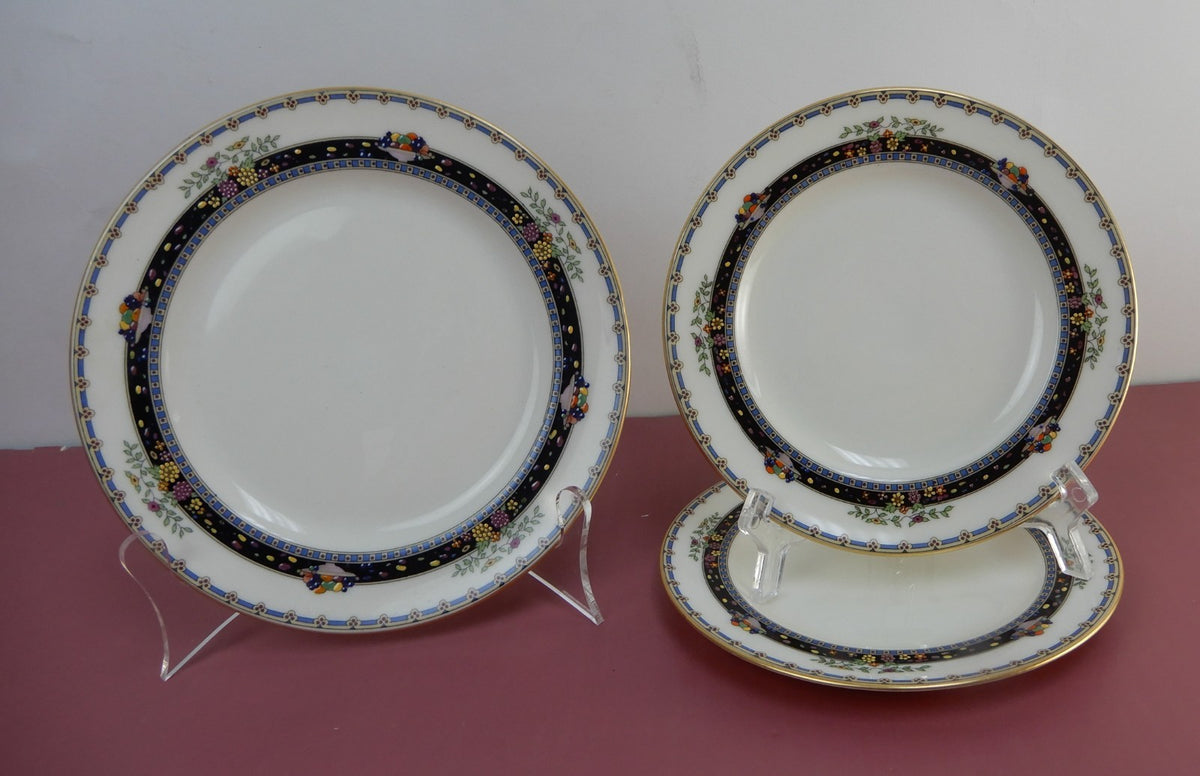 Set of One Salad Plate ,Two B/B Plates Lenox Coronado Pattern with Enamel