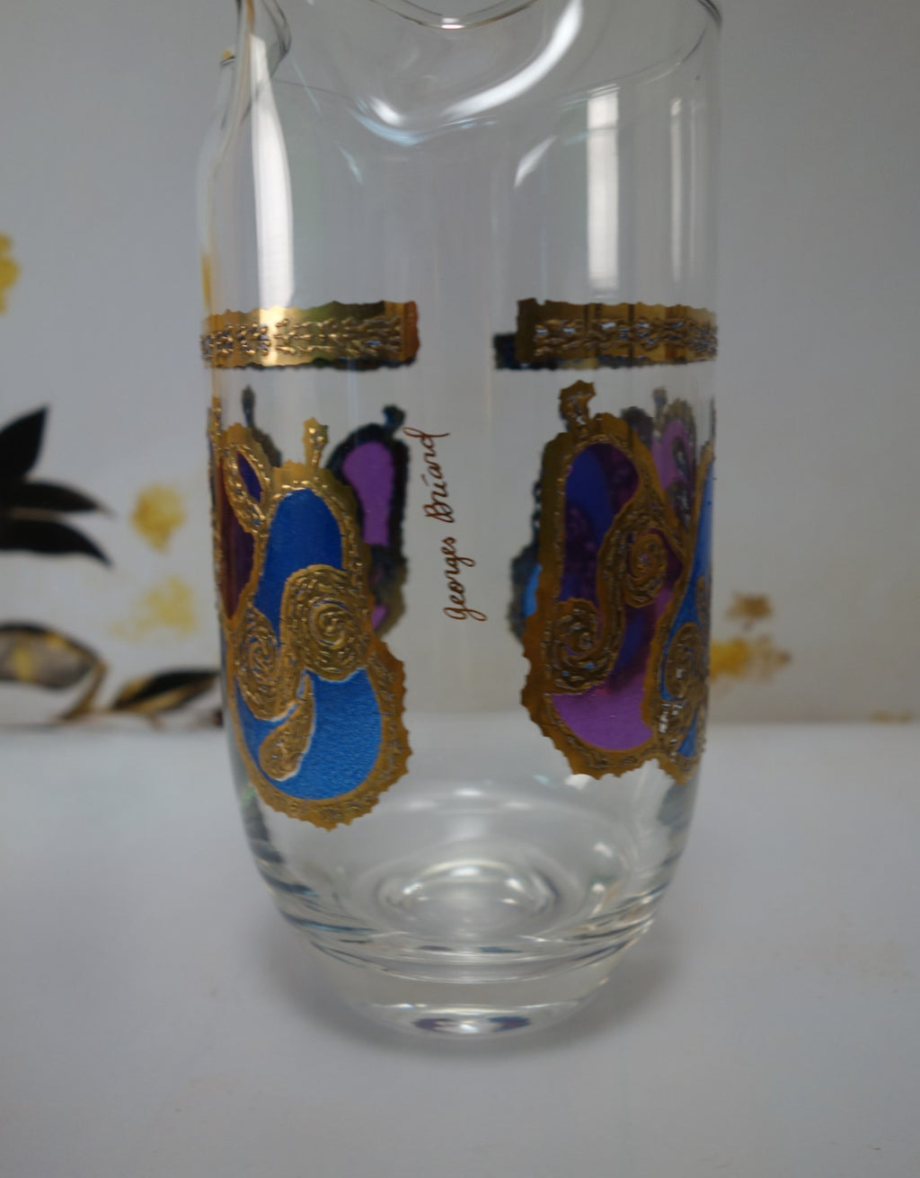 Georges Briard Signed Mid-Century Apple and Pear Pageant Martini Pitcher