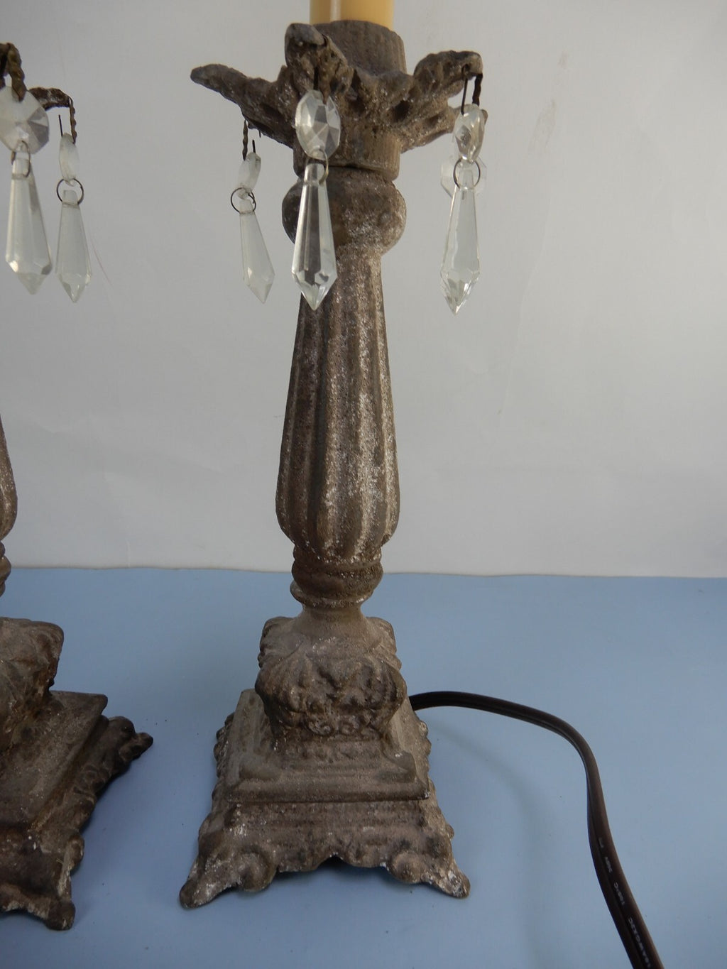 Pair of Vintage Style Cast Metal Table Lamps