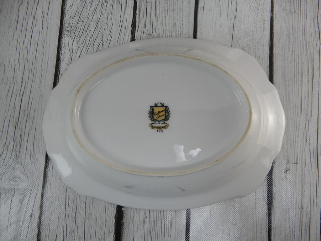 Gold Floral Anniversary Craftsman China Set of 16-3/8" Platter and Serving Bowl