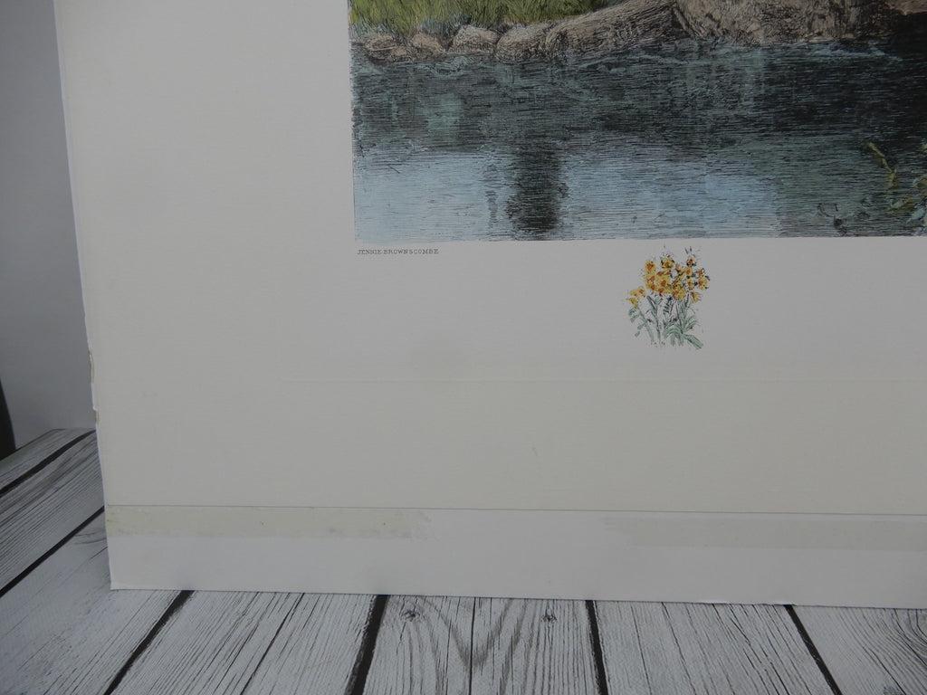 Sunday Morning in Sleepy Hollow Hand-Colored Lithograph,Sheet Unframed 39" X 28"
