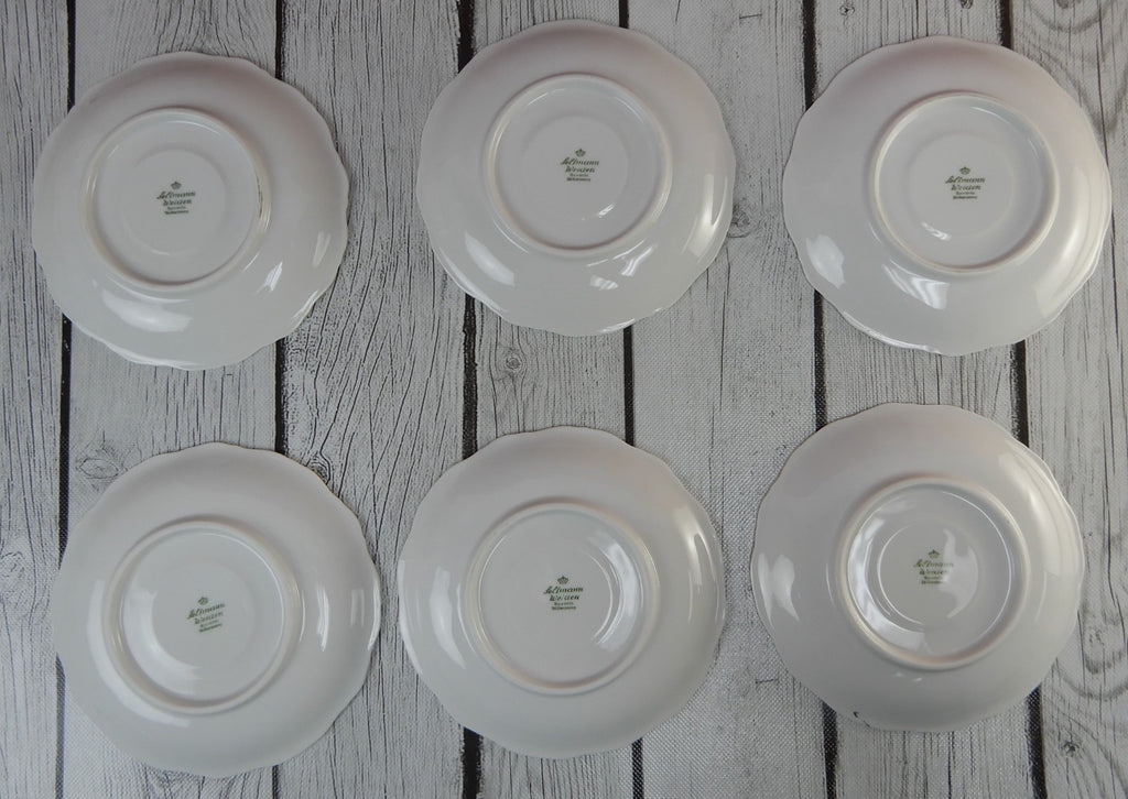 Seltmann Weiden Bavaria West Germany Theresia White Flat ~ 6 of Cups and Saucers