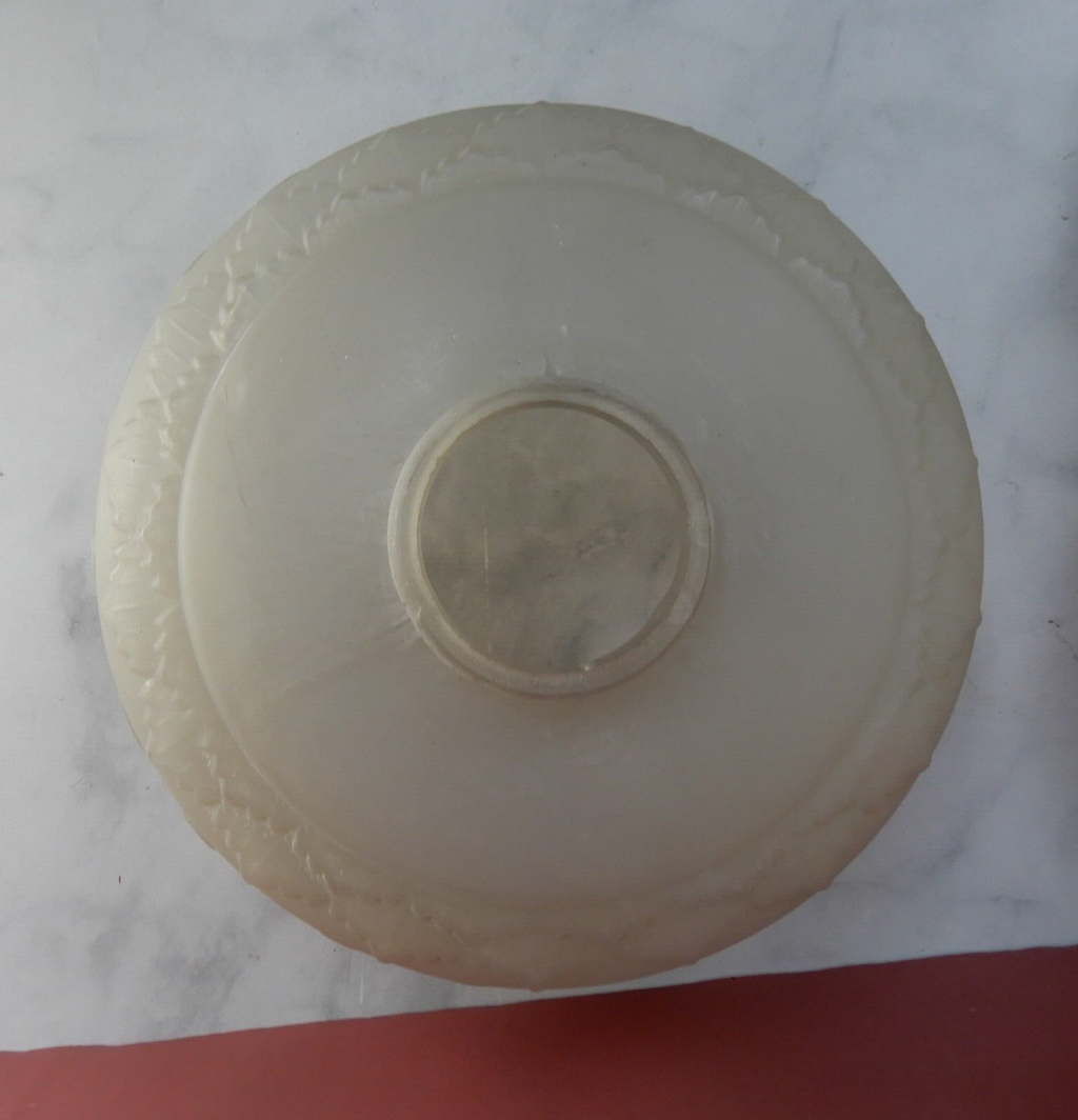 Vintage Frosted Glass Lamp Shade Reverse Painted Pink Flowers 4-7/8" Tall