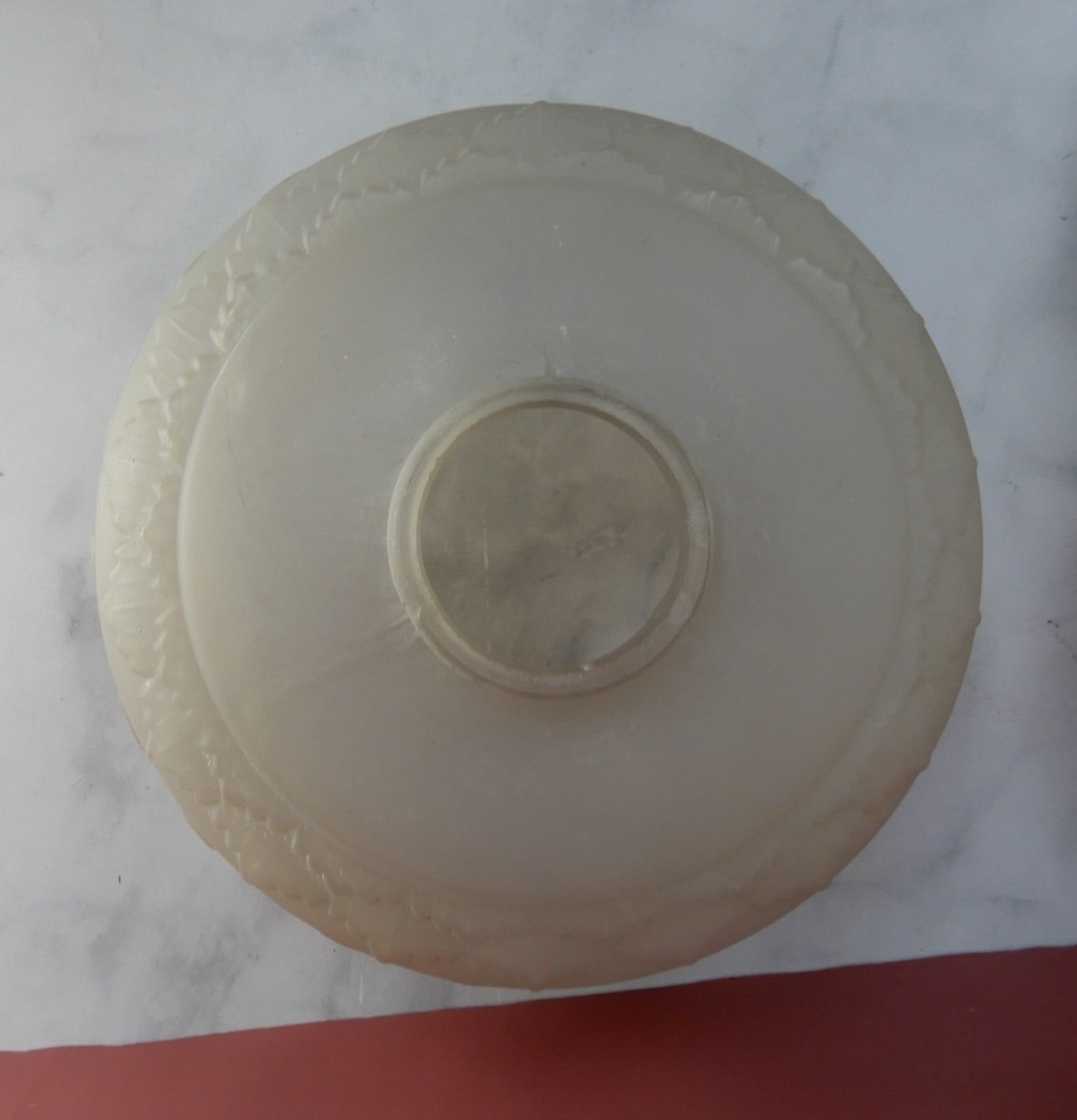 Vintage Frosted Glass Lamp Shade Reverse Painted Pink Flowers 4-7/8" Tall