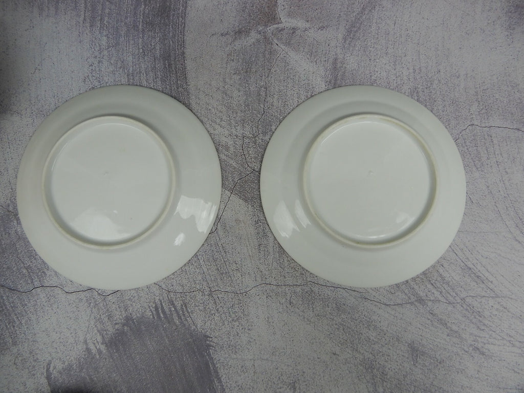 Two Set Antique White,Green and Gold Trim Tea Set Trio Cup,Saucer,Dessert Plate