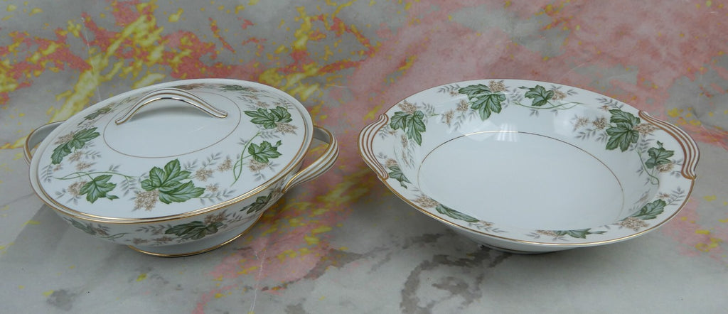 Vintage Noritake "Daphne" Vegetable Serving Bowl &Covered Vegetable Serving Bowl