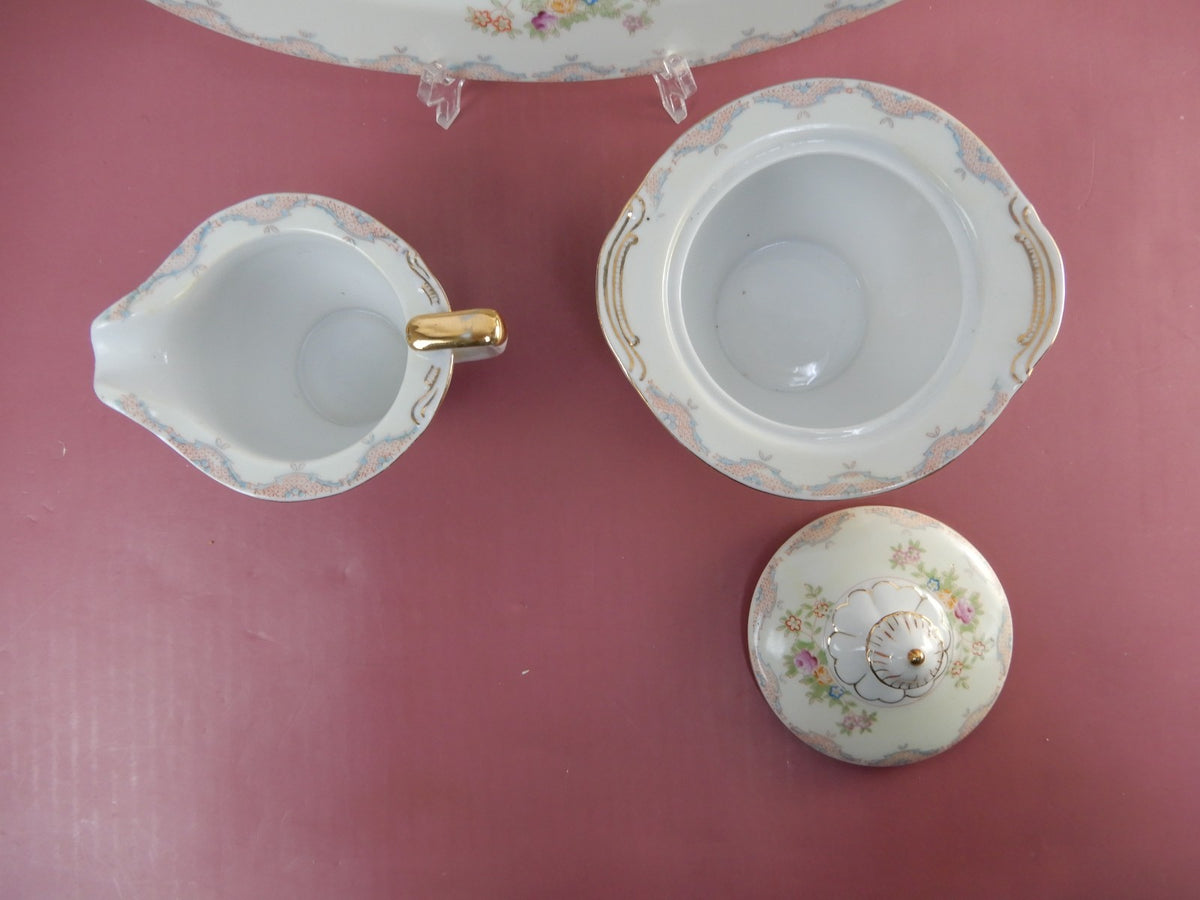 Vintage Set of 2 Platters,Sugar Bowl and Creamer "Mayfair China" Made in Japan