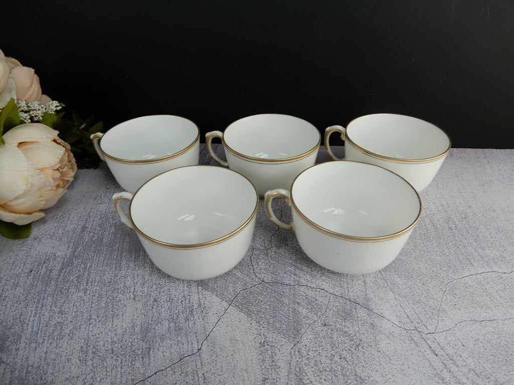 Vintage D&C Delinieres and Cie.Gold Rimmed Tea /Coffee Cups Set Of 5 No saucers