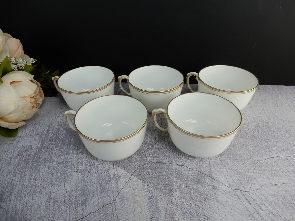 Vintage D&C Delinieres and Cie.Gold Rimmed Tea /Coffee Cups Set Of 5 No saucers