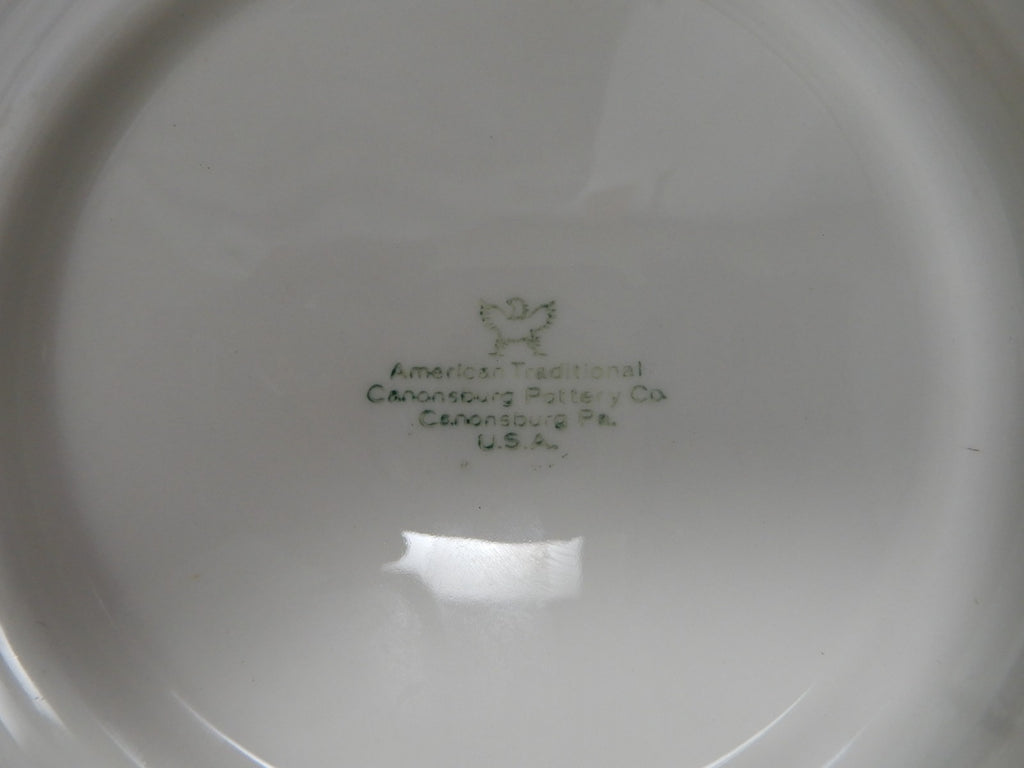 4 Salad Square Plates Canonsburg Pottery American Traditional Made in U.S.A