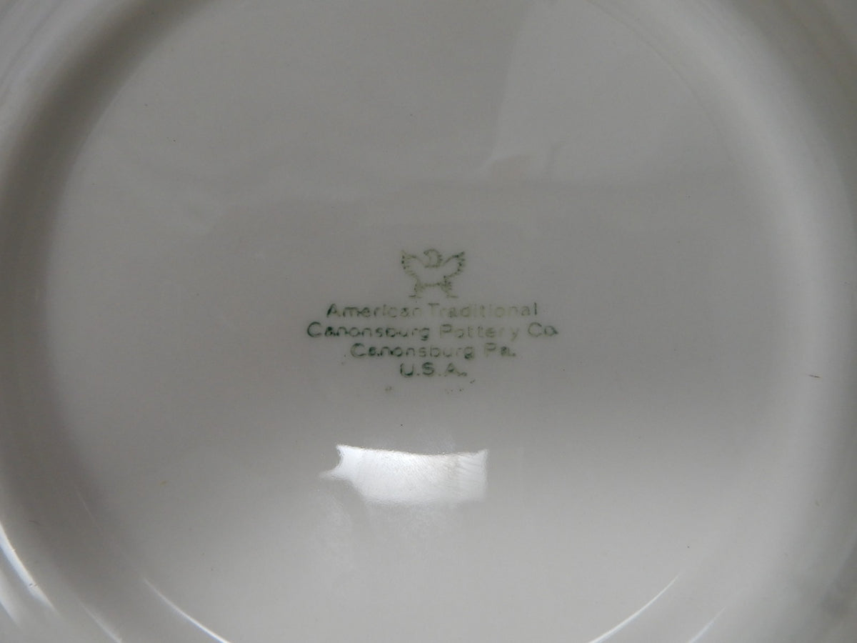 4 Salad Square Plates Canonsburg Pottery American Traditional Made in U.S.A
