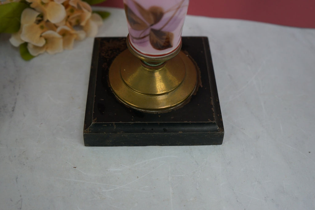 Vintage Victorian Style Metal and glass Table Lamp No Shade