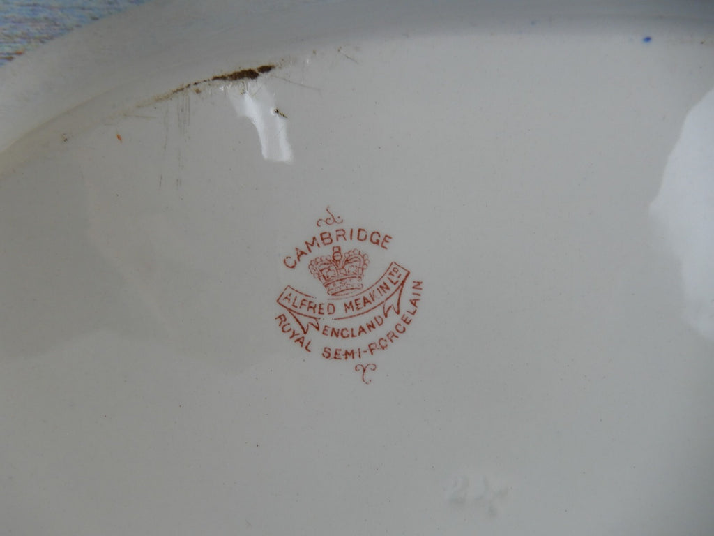 Antique Alfred Meakin Pre 1921 Red Gold Trim "Cambridge"Pattern 17-5/8" Platter
