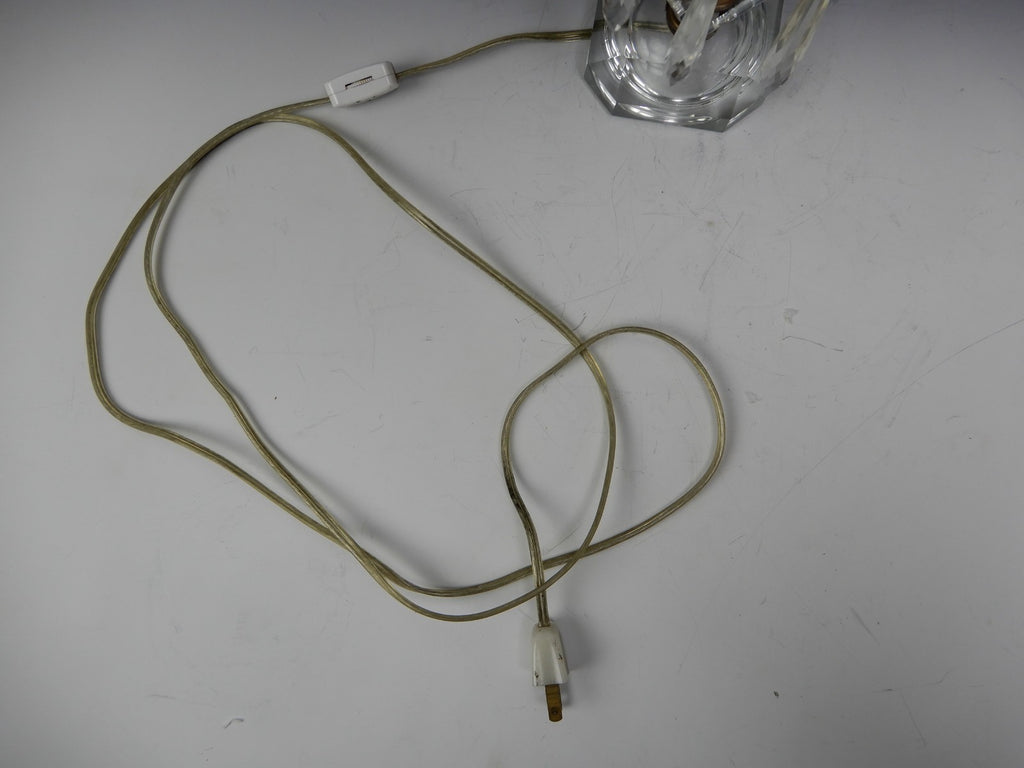 Vintage Crystal Boudoir Table Lamp W/Hanging Prisms and Flicker Flame  Bulb