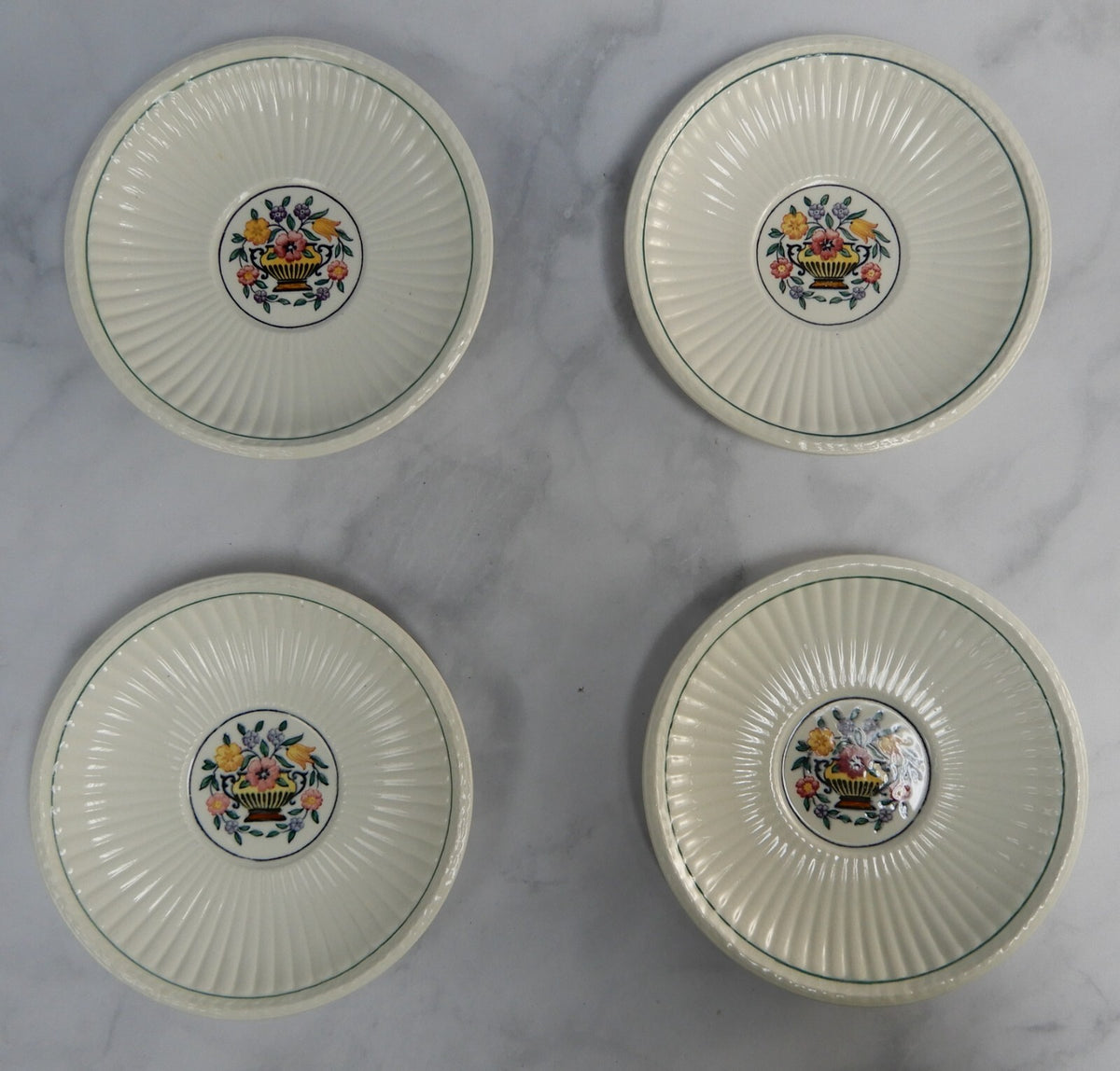 4 Wedgewood Trentham Red China Cups and Saucers Dated August /1 /1922