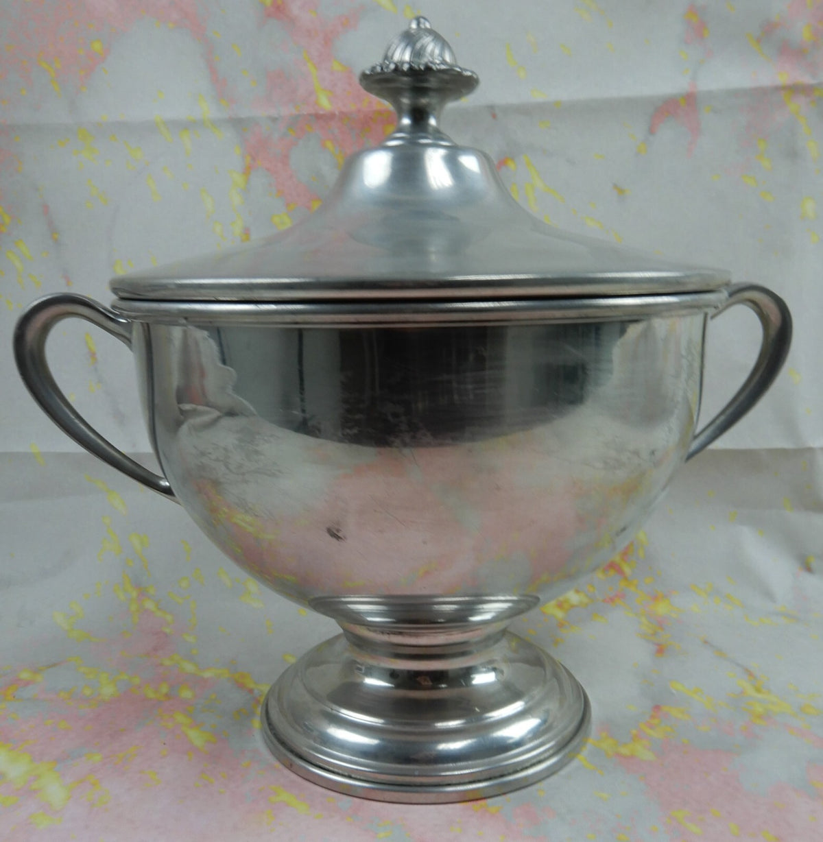 Vintage Boardman Colonial Pewter Tureen/Grog Bowl W/Lid No Ladle