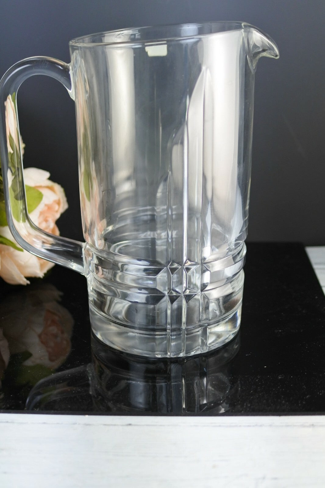 Vintage Luminarc Verrerie D' Arques Glass Pitcher With Spout Made In France