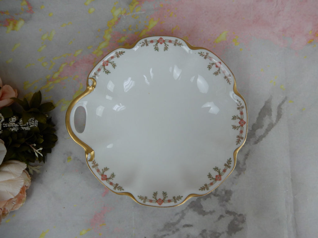Vintage Haviland Limoges Schleiger 580 Pattern Scalloped Edge Single Handle Bowl