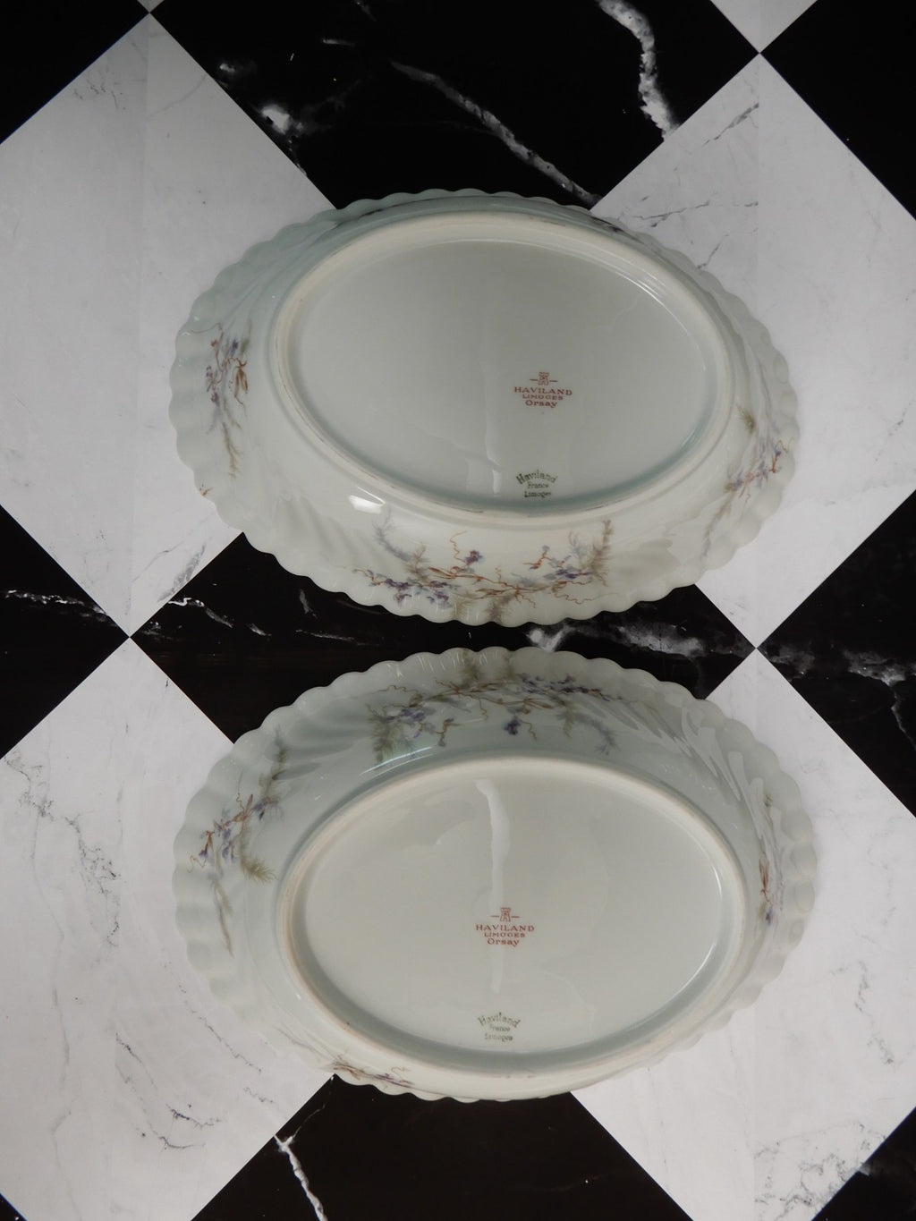 Vintage Haviland Limoges "Orsay" Made in France 15-3/4" Platter &Two Oval Bowls