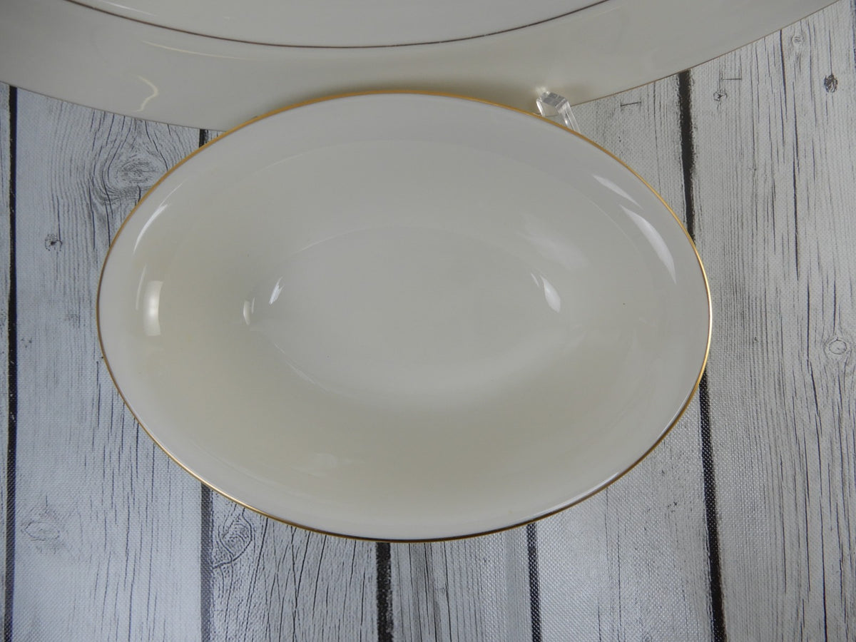 Vintage Pickard Gold Horizon~Set Of Platter,Oval Bowl,Gravy Boat  Made in U.S.A.