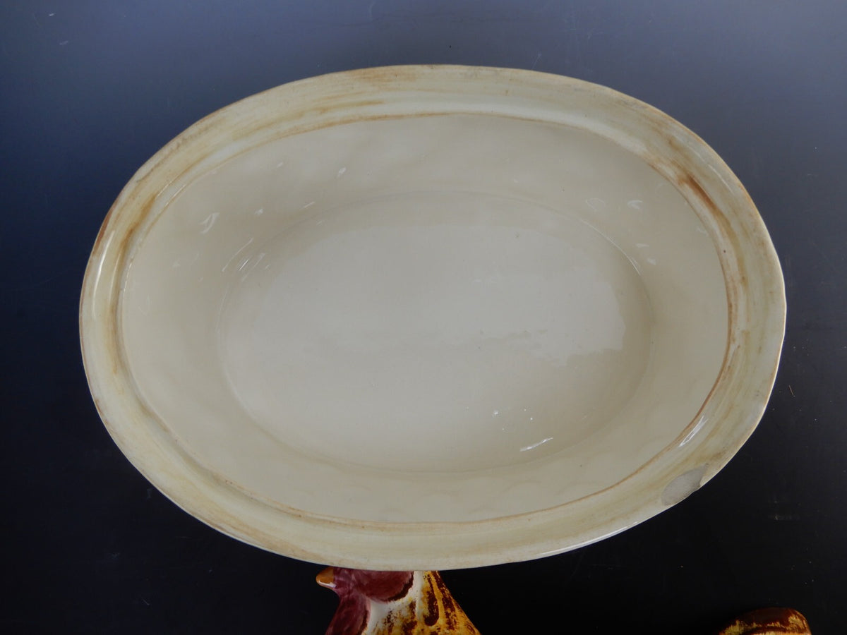 Ceramic Hen Laying Nest with Eggs From Los Angeles Pottery CA W/ CHIP~ 11-1/4" W