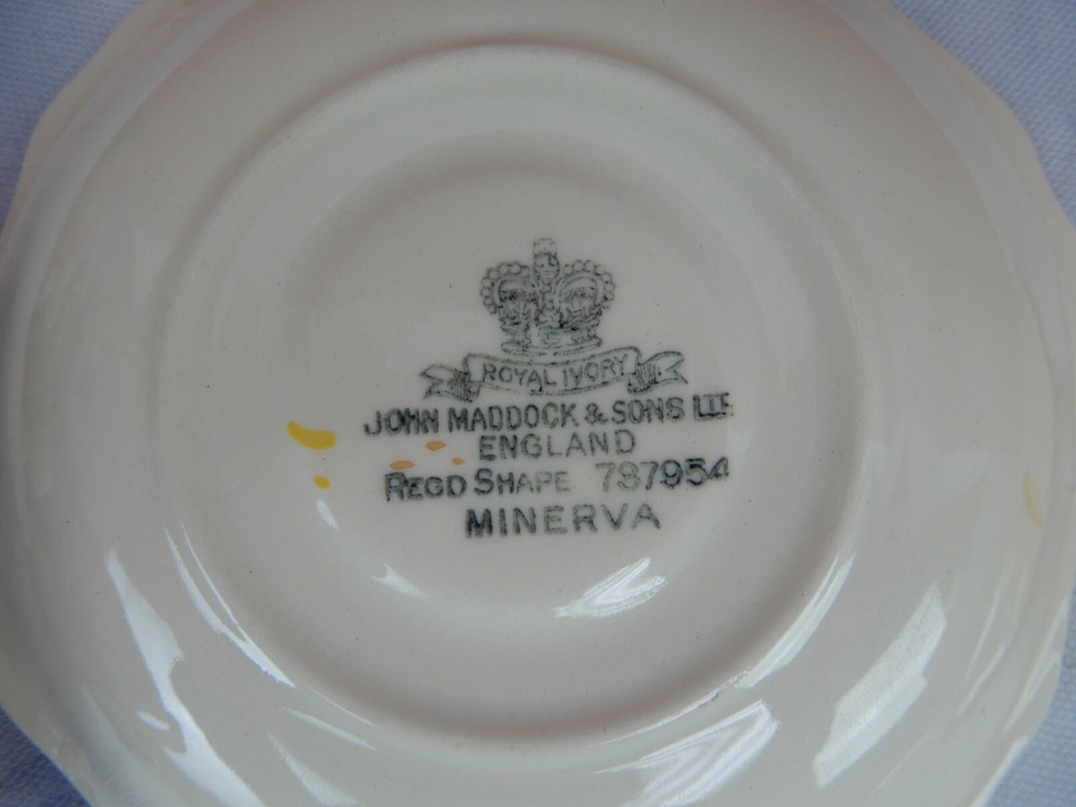 Set of 5 Vintage John Maddock & Sons "Meadow Flowers" Small Cup and Saucers
