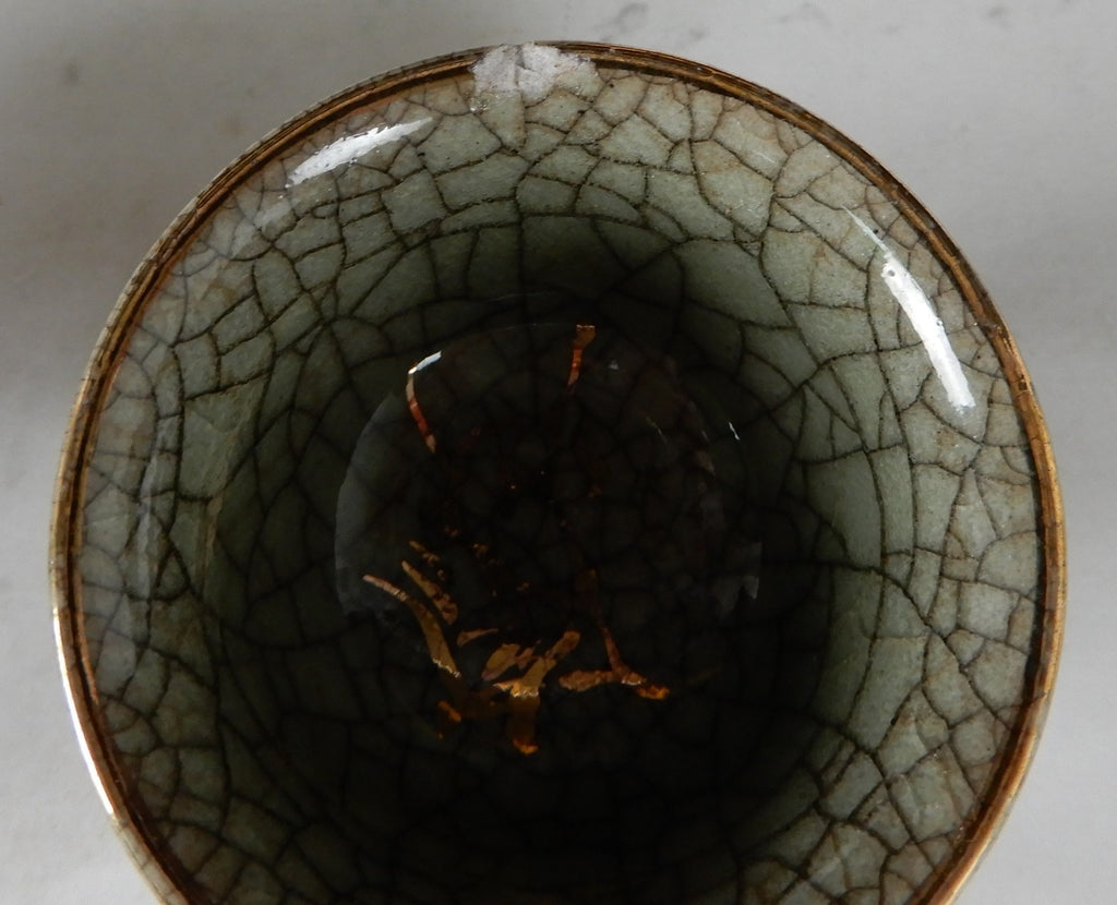Vtg Japanese Obori Soma Ware Guinomi by Hansho “kikuoshi” Sake Pitcher and Cups