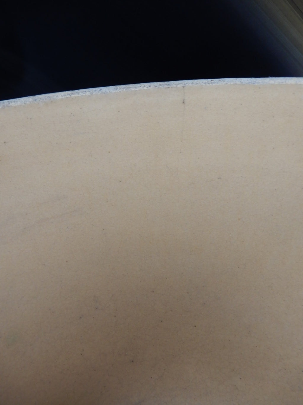Vintage Ribbed Yelloware Mixing 11-5/8" Bowl with Blue/ White Bands