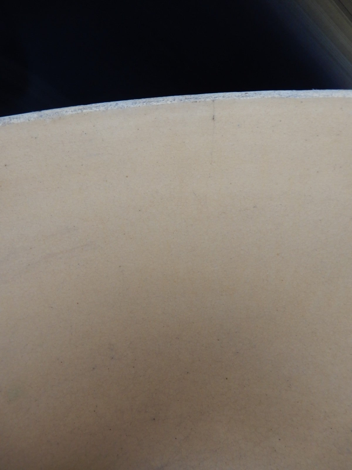Vintage Ribbed Yelloware Mixing 11-5/8" Bowl with Blue/ White Bands