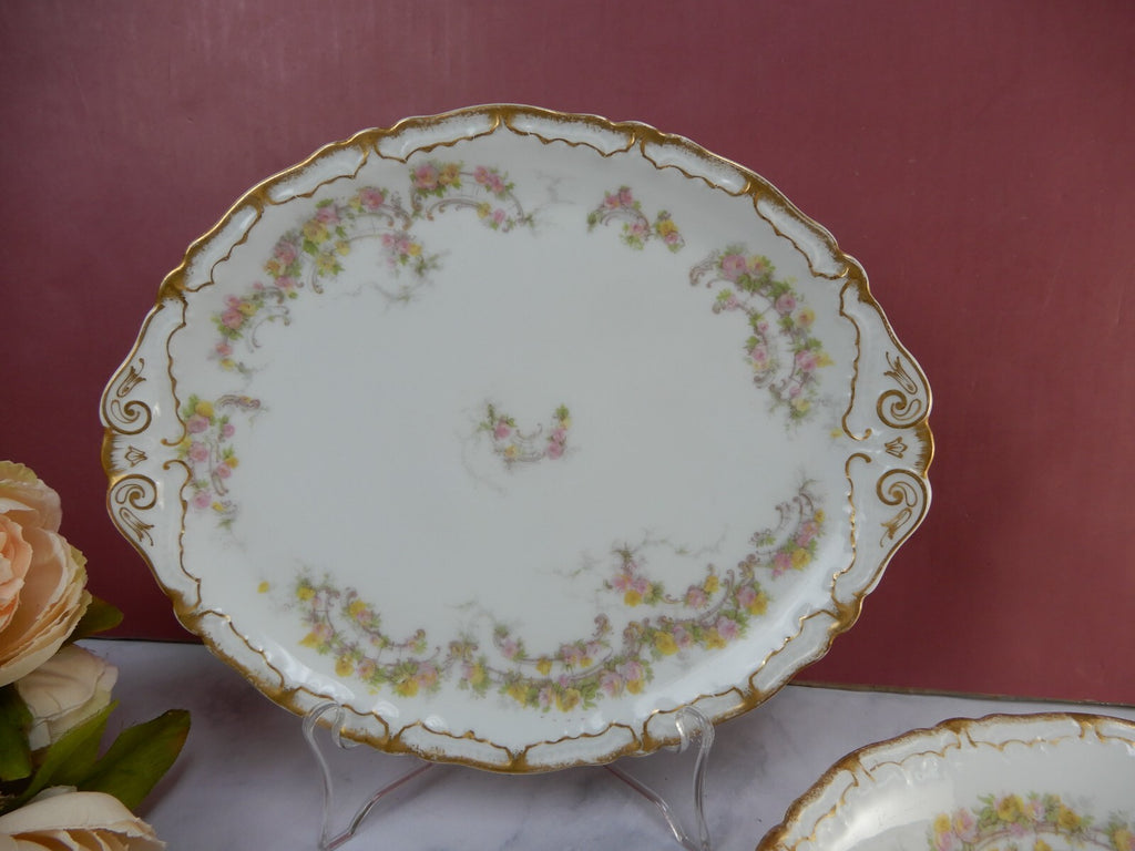 Haviland & Co Limoges Schleiger 475e Pattern Round Bowl and 10-5/8" Platter
