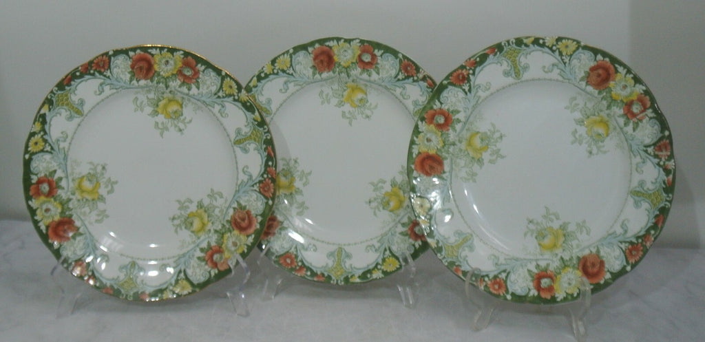 Set of 3 Antique Belmont J.H.W & Sons England Dinner Plates 'B'
