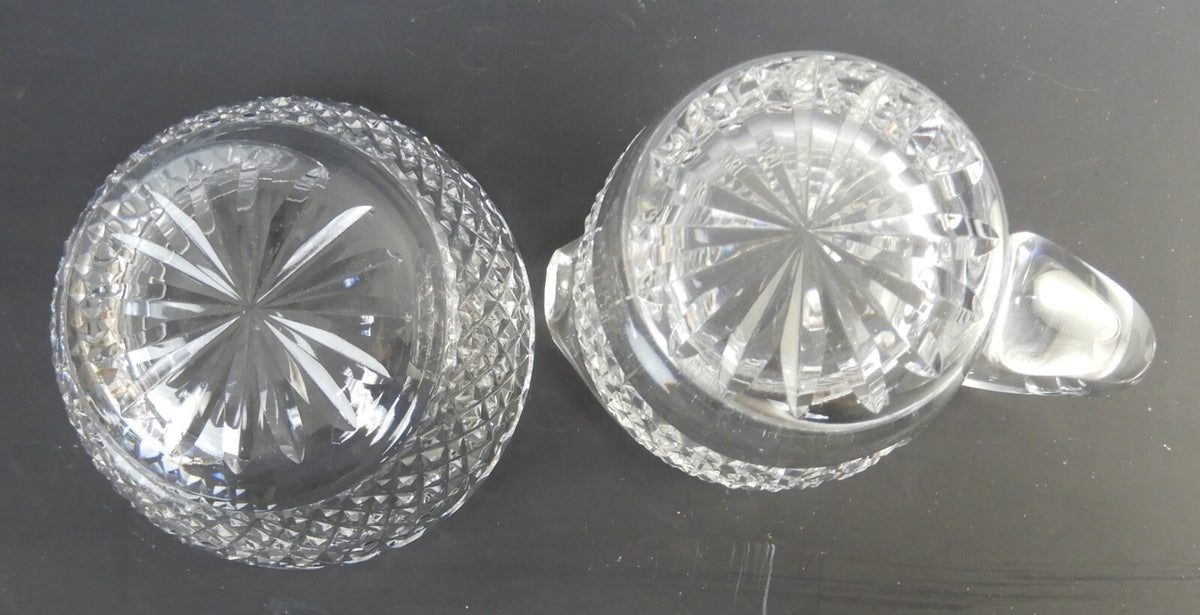 Waterford Crystal Cashel Creamer and Open Sugar Bowl Set