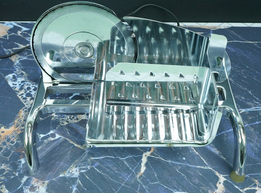 RIVAL Chrome Plated Electric Food Slicer Model 1101E-2 Missing a Non-Slip foot